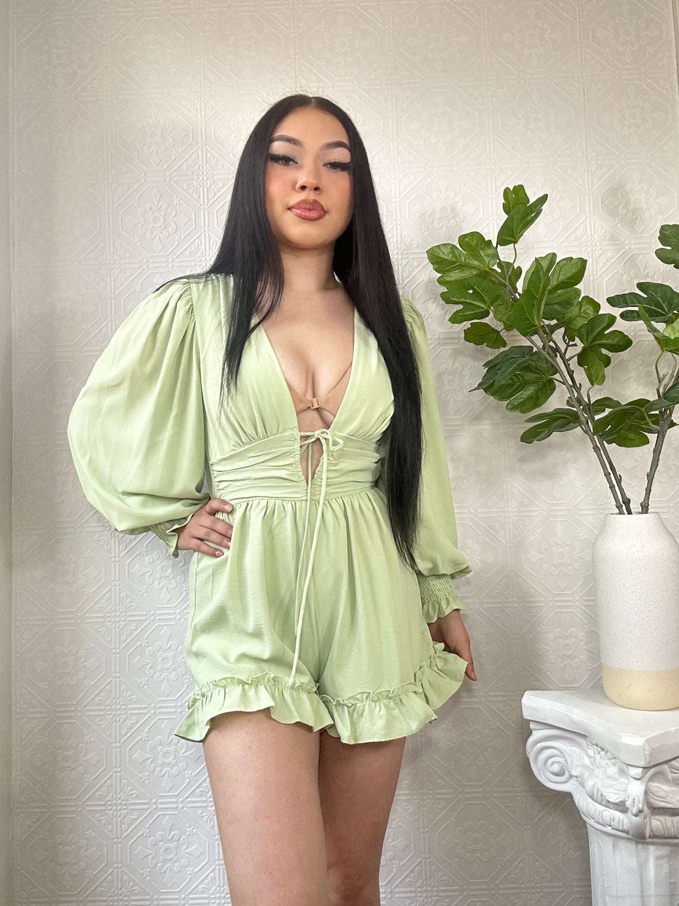 Summer Holiday Mini Romper - Lime