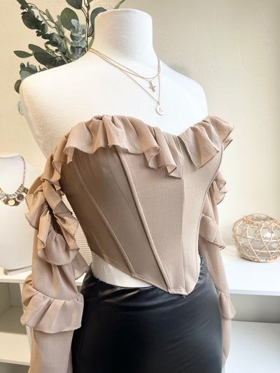 Juliet Corset Top - Taupe