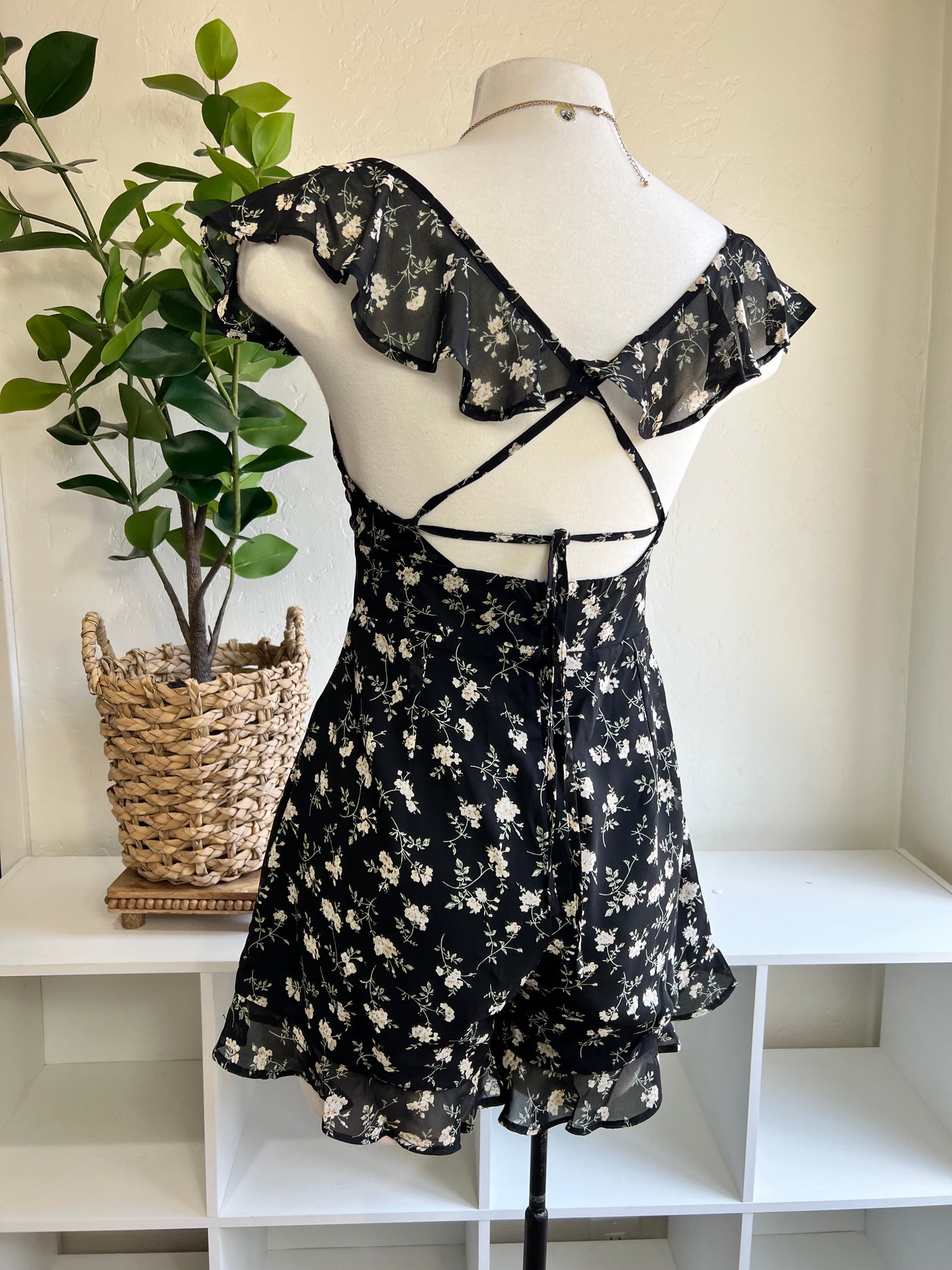 Rose Mini Romper - Black