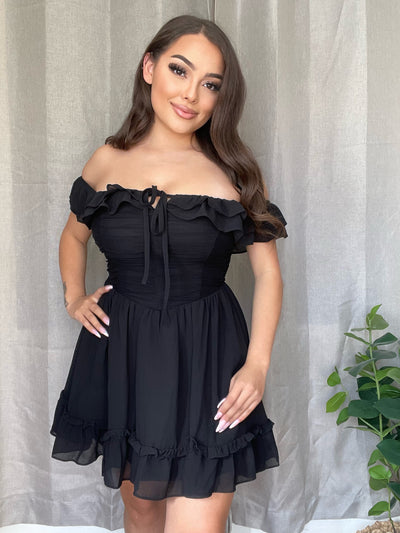 Cherry Mini Dress - Black