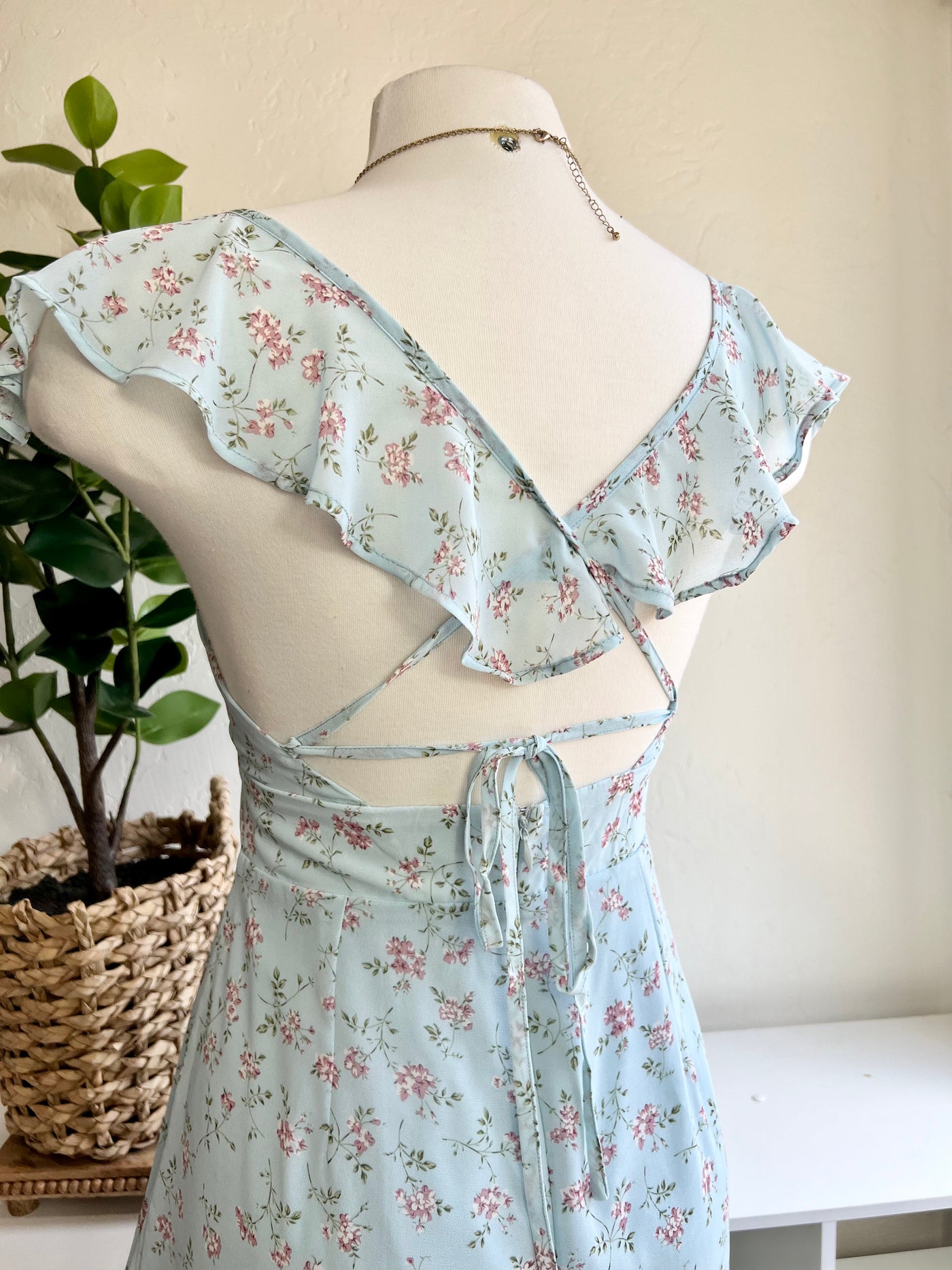 Rose Mini Romper - Blue
