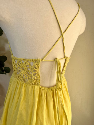 Lost In Spring Mini Dress - Yellow