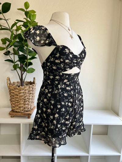 Rose Mini Romper - Black