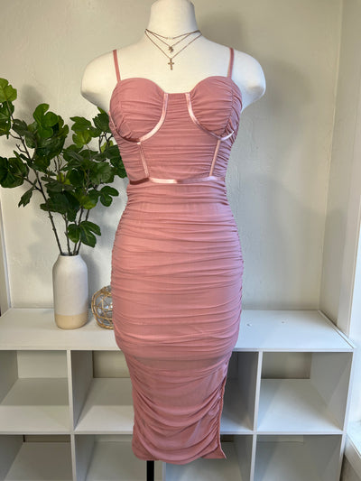 Tiffany Midi Dress - Mauve