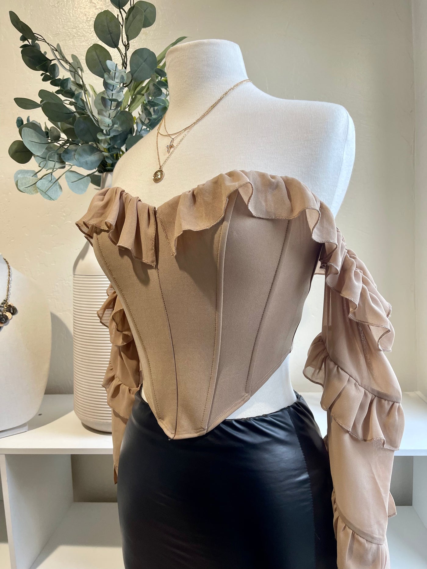 Juliet Corset Top - Taupe