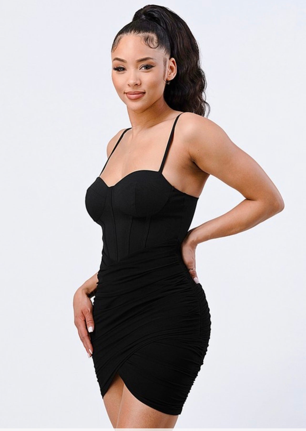 Luana Bodycon Mini Dress - Black